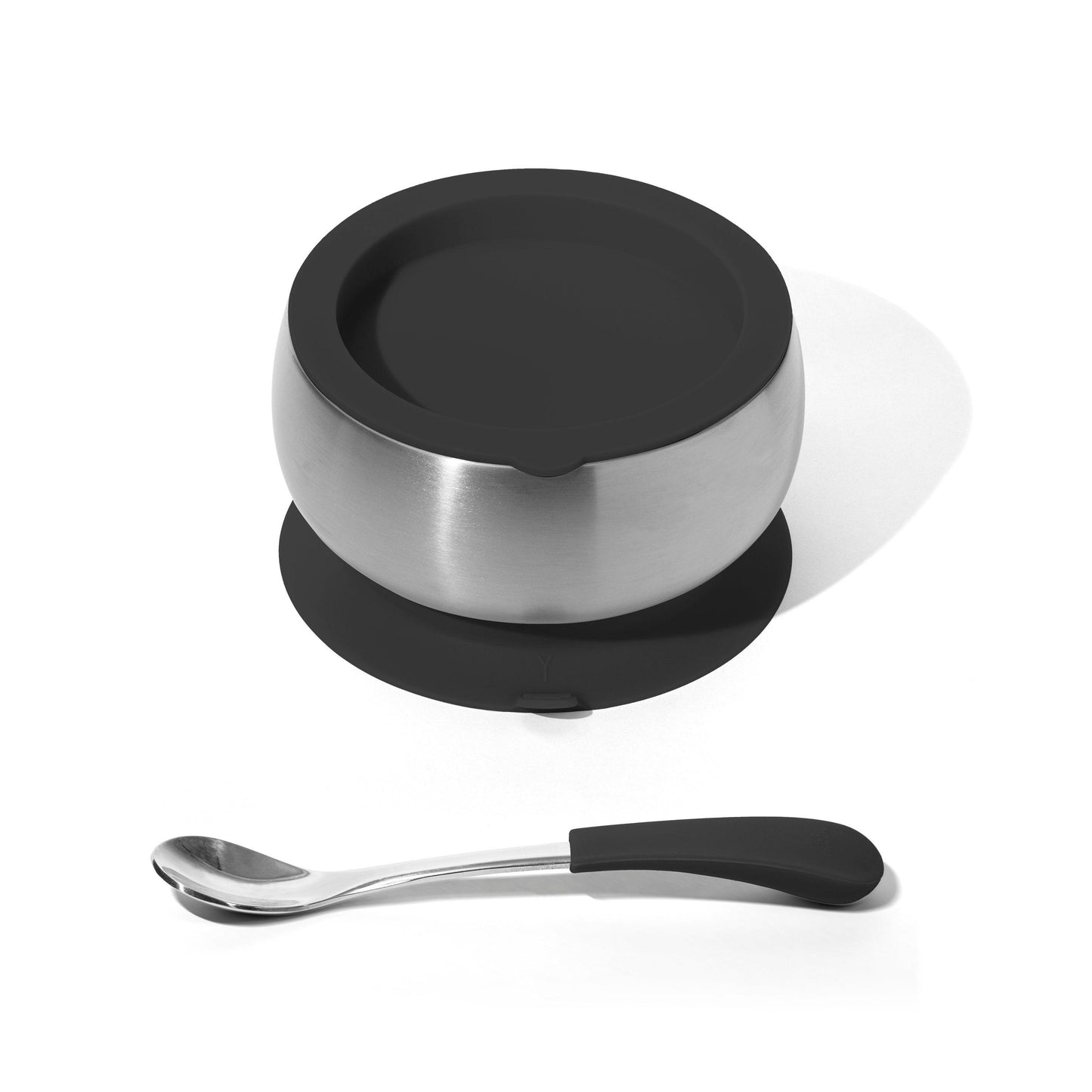 Stainless Steel Baby Bowl + Spoon - BLW Removeable Suction Infant Feeding Bowl + Lid Set