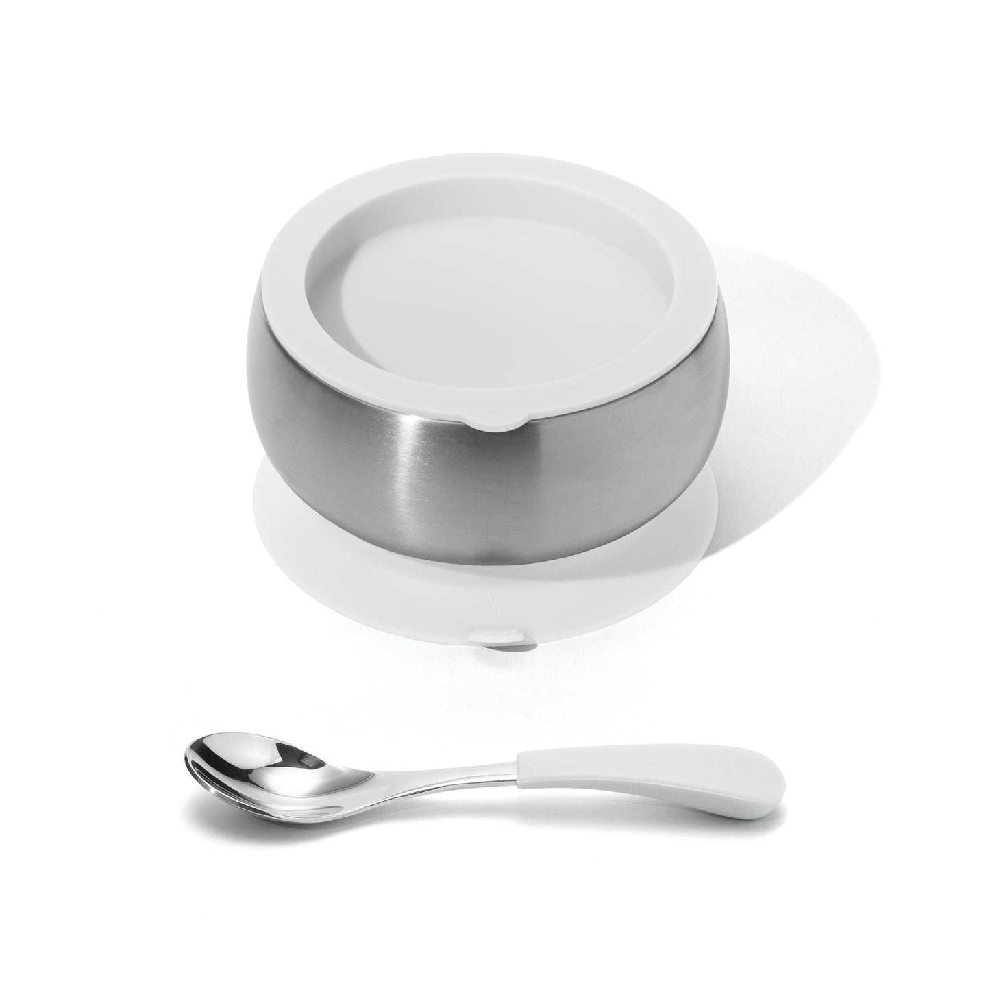 Stainless Steel Baby Bowl + Spoon - BLW Removeable Suction Infant Feeding Bowl + Lid Set