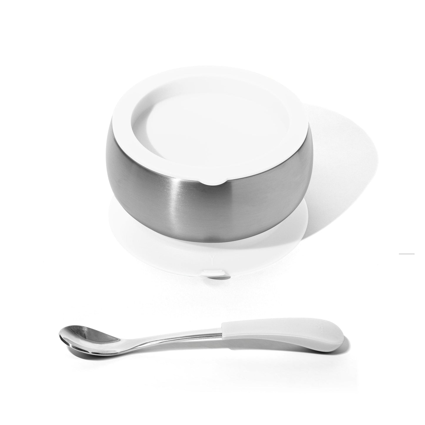 Stainless Steel Baby Bowl + Spoon - BLW Removeable Suction Infant Feeding Bowl + Lid Set