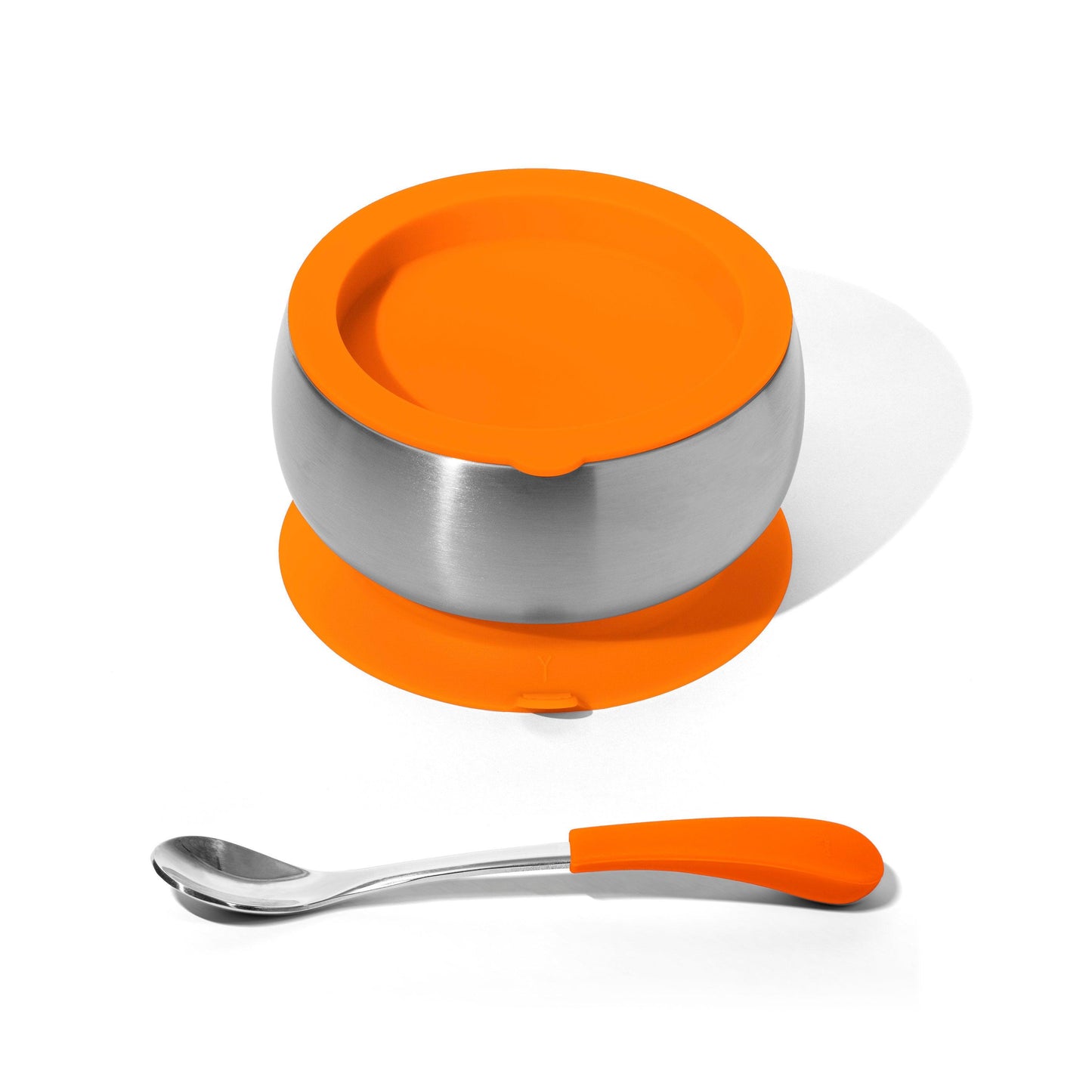 Stainless Steel Baby Bowl + Spoon - BLW Removeable Suction Infant Feeding Bowl + Lid Set