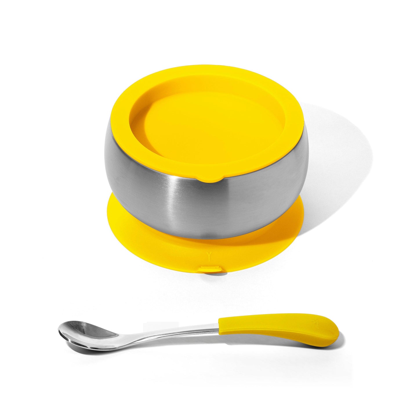 Stainless Steel Baby Bowl + Spoon - BLW Removeable Suction Infant Feeding Bowl + Lid Set