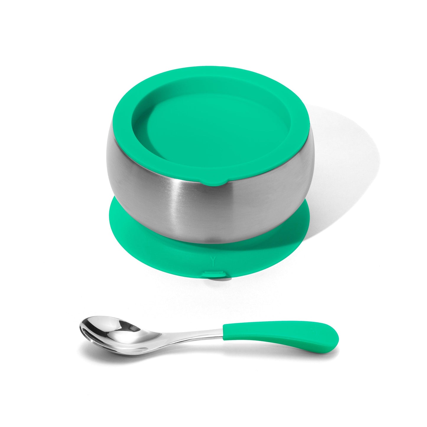 Stainless Steel Baby Bowl + Spoon - BLW Removeable Suction Infant Feeding Bowl + Lid Set