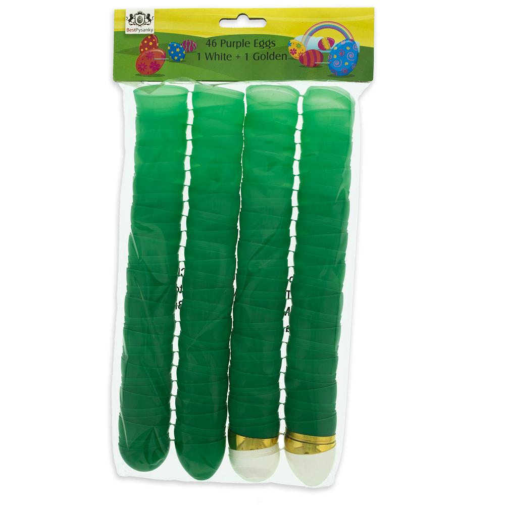 Set of 46 Green Plastic Eggs, 1 White Egg, and 1 Golden Easter Egg