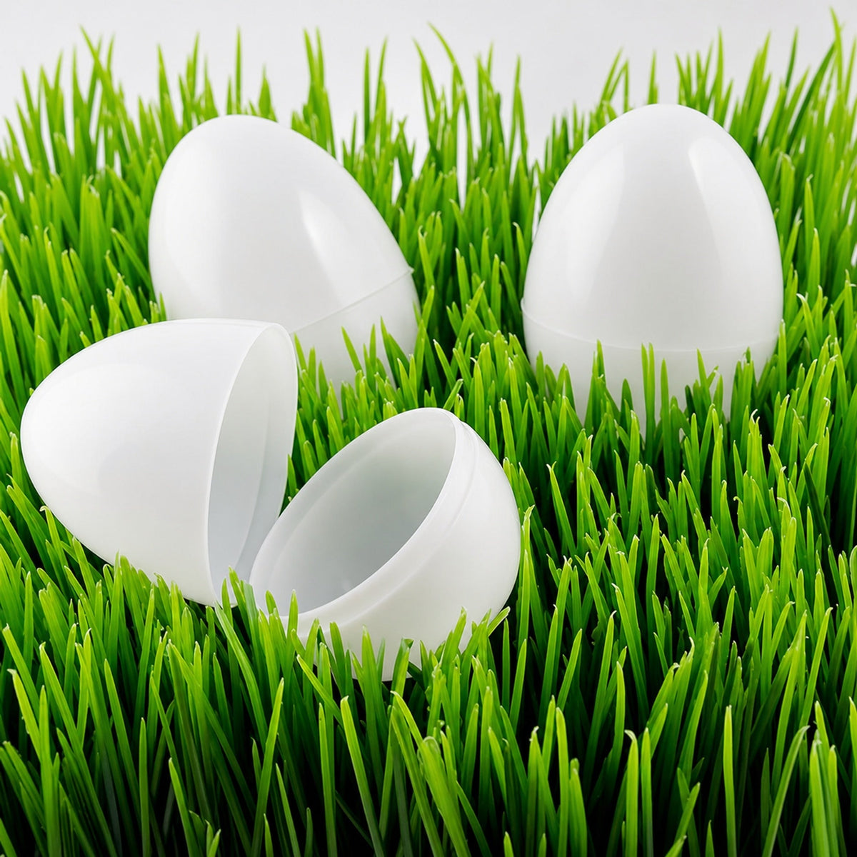 Set of 144 White Plastic Easter Eggs 2.25 Inches