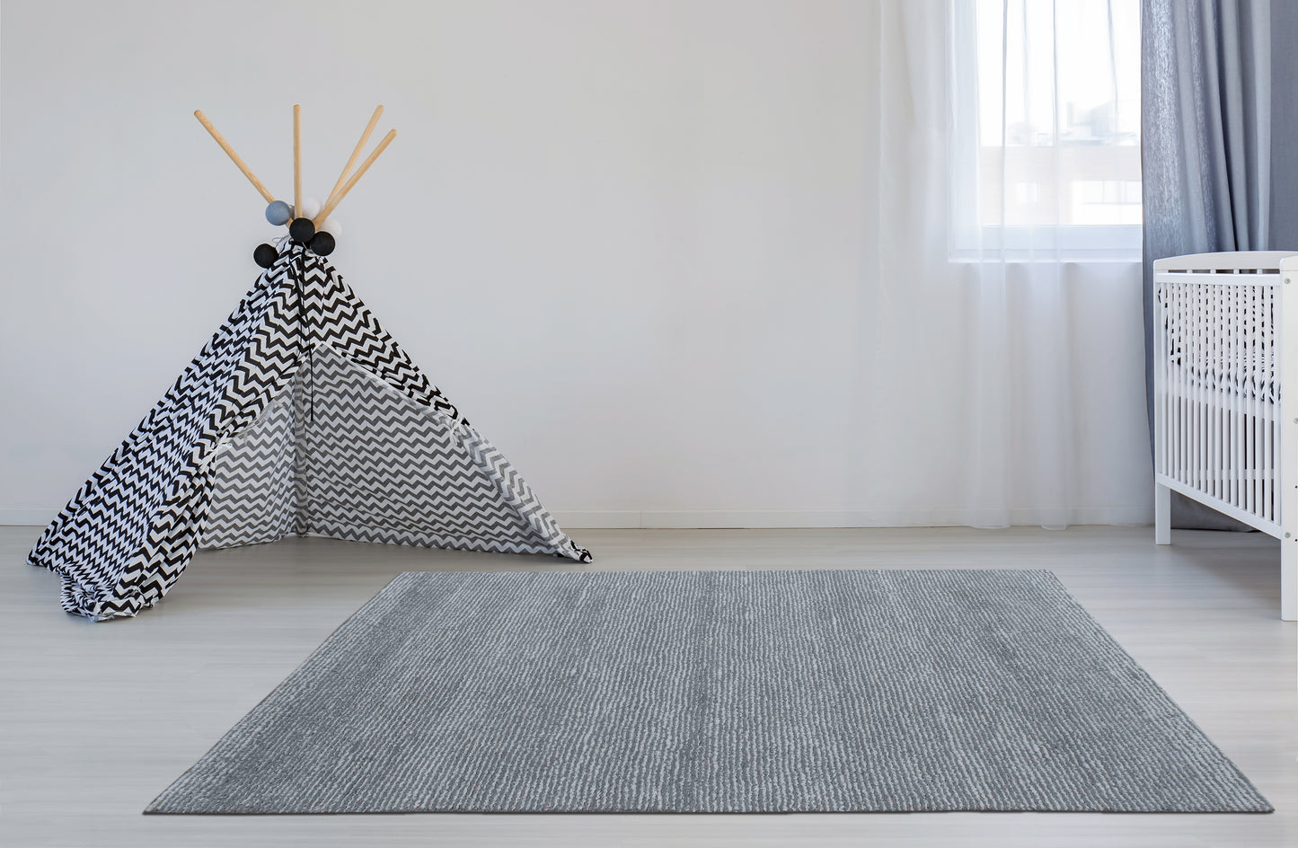 Organic Seersucker Wool+Cotton Shag Rug