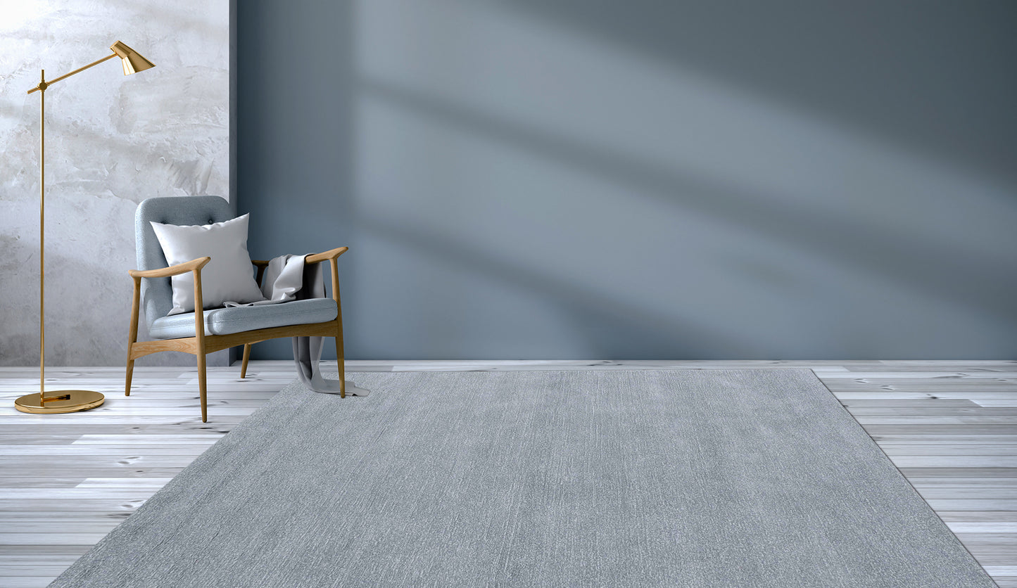 Organic Signature Solid Strie Cotton Rug