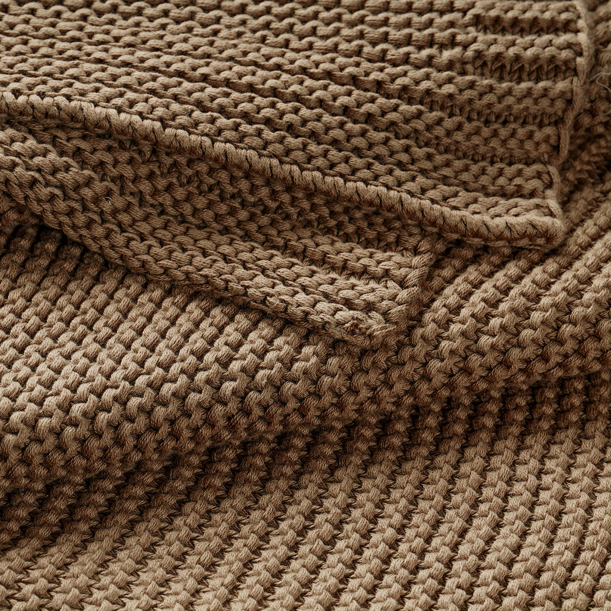 Organic Knit Throw Blanket - Brown