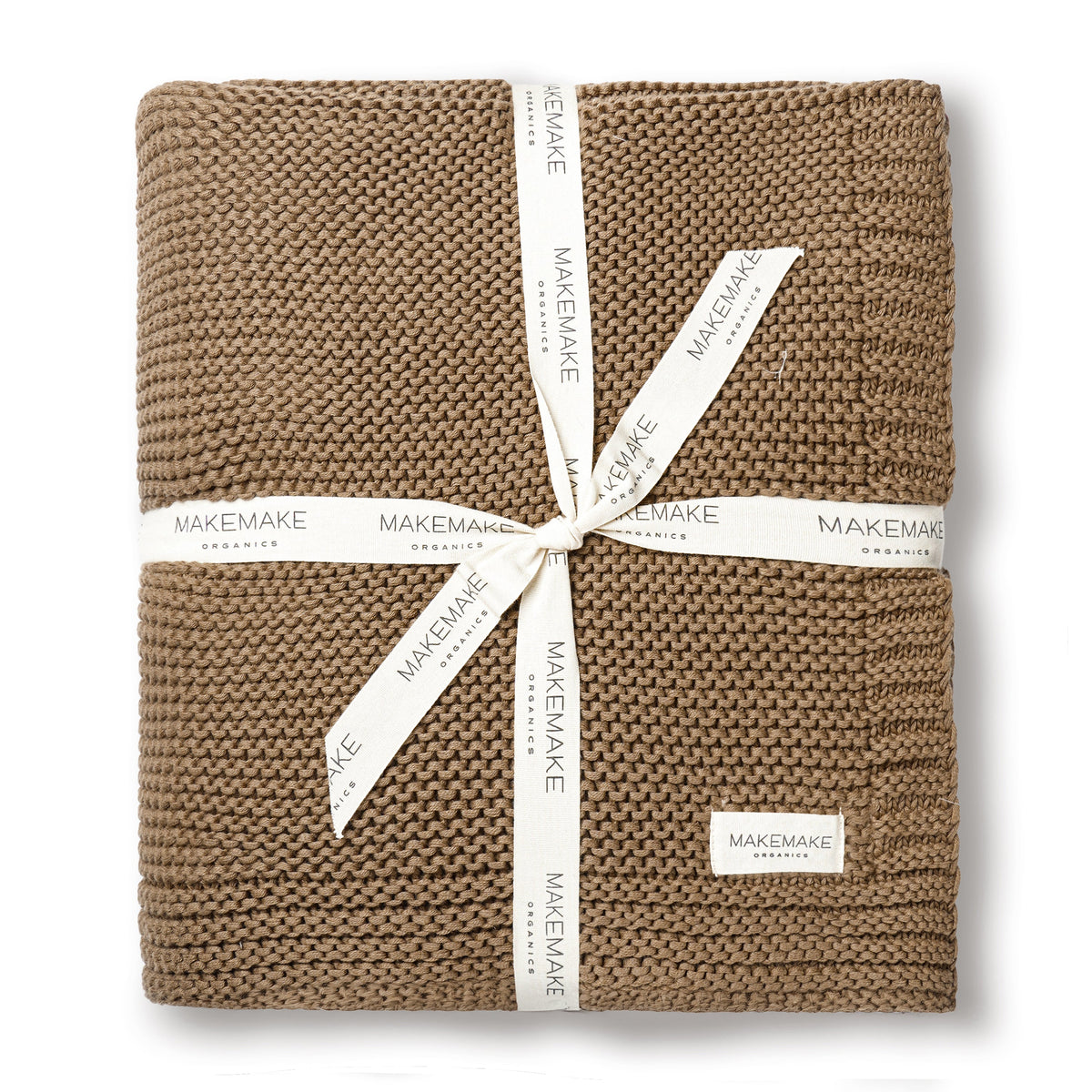 Organic Knit Throw Blanket - Brown