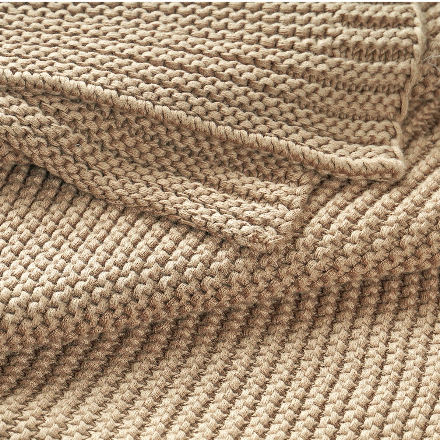 Organic Knit Throw Blanket - Sand