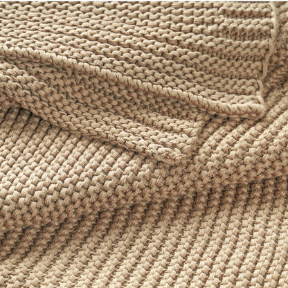 Organic Knit Throw Blanket - Sand