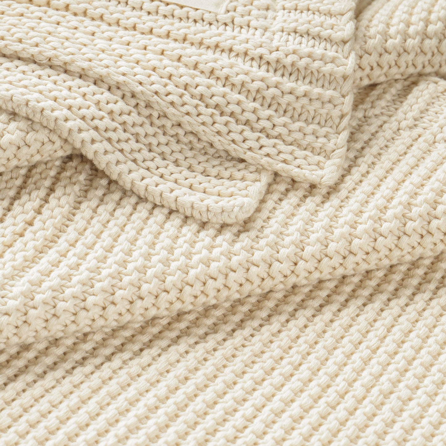 Chunky Knit Throw Blanket - Vanilla Natural