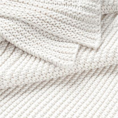 Organic Knit Throw Blanket - Ivory