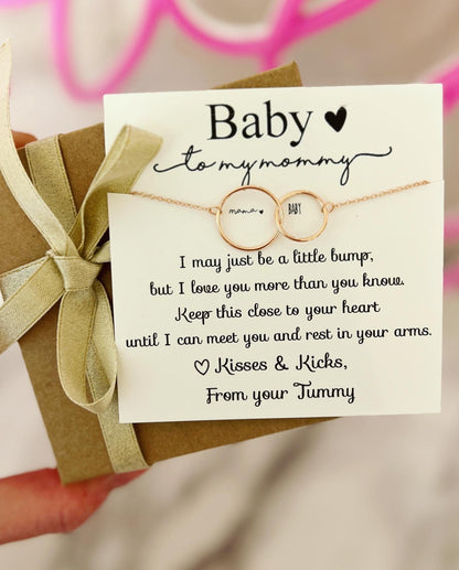 TOP SELLER! Non-Tarnish! New mom baby and me infinity necklace, Congratulations baby gift, pregnancy gift, baby shower & gender reveal gift! NON-Tarnish! 552 FIVE STAR REVIEWS!