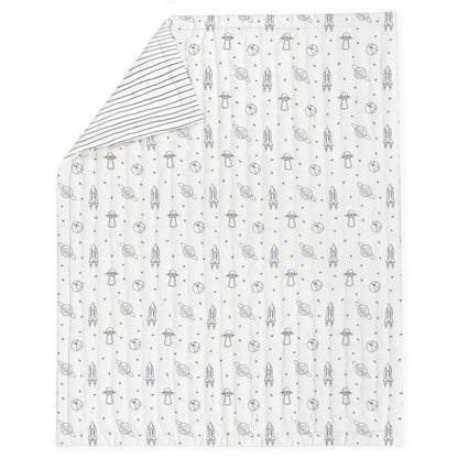 Organic Kids Quilt - Celestial & Cobi Blue Stripes