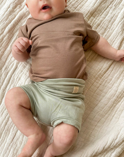 0/3m | Baby Short Sleeve Essential Tee | Mocha | Bamboo