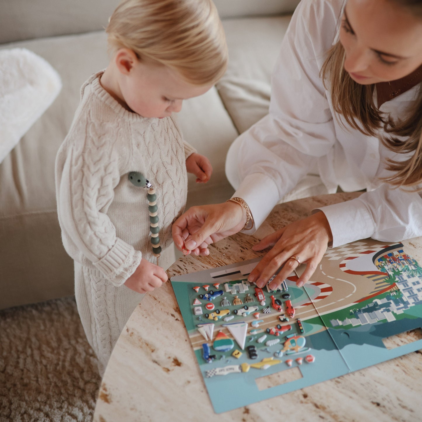 Reusable Race Cars Sticker Set