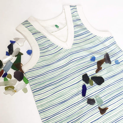 tank romper | pin stripes