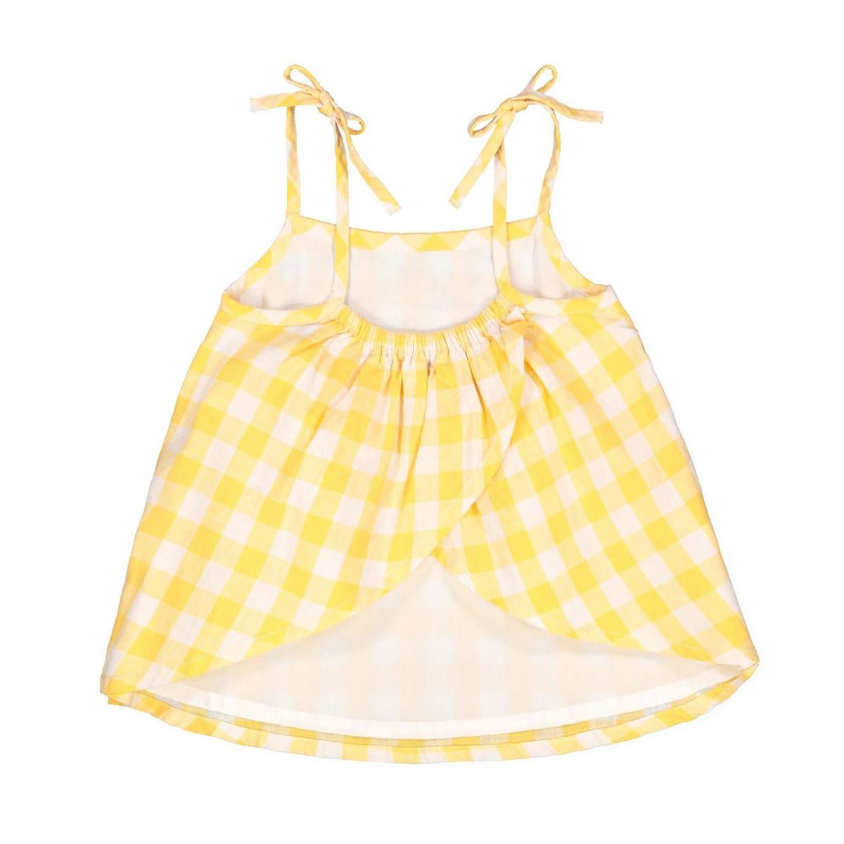 Flutter Back Tank Top - Yellow Check