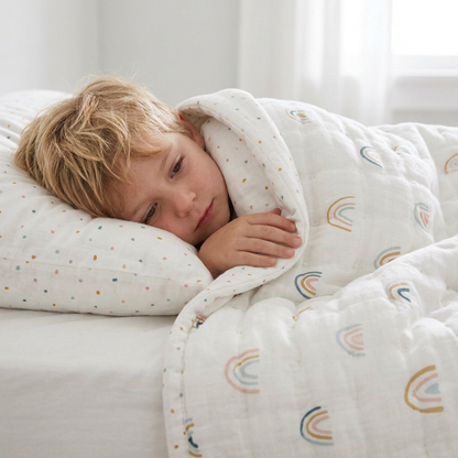 Organic Kids Quilt - Dotty & Rainbow