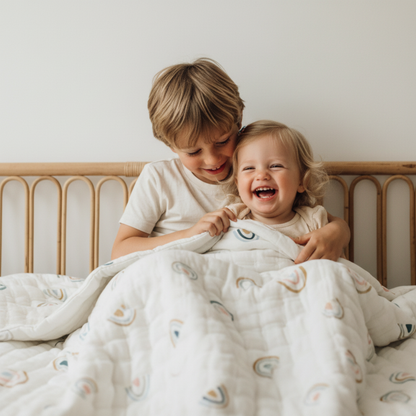 Organic Kids Quilt - Dotty & Rainbow