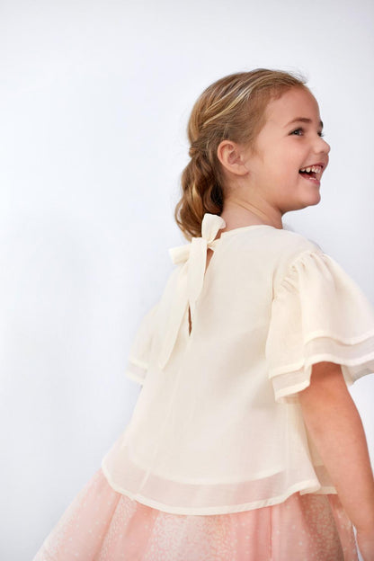 Layered Organza Skirt - Pink