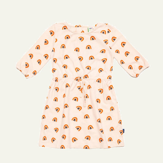 Rainbow Kid Dress - Soft Pink/multi