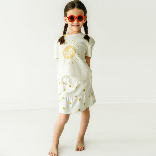 Organic Girls Tee and Skort Set - Sunshine