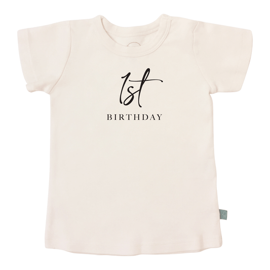 graphic tee | 1st birthday milestone charcoal