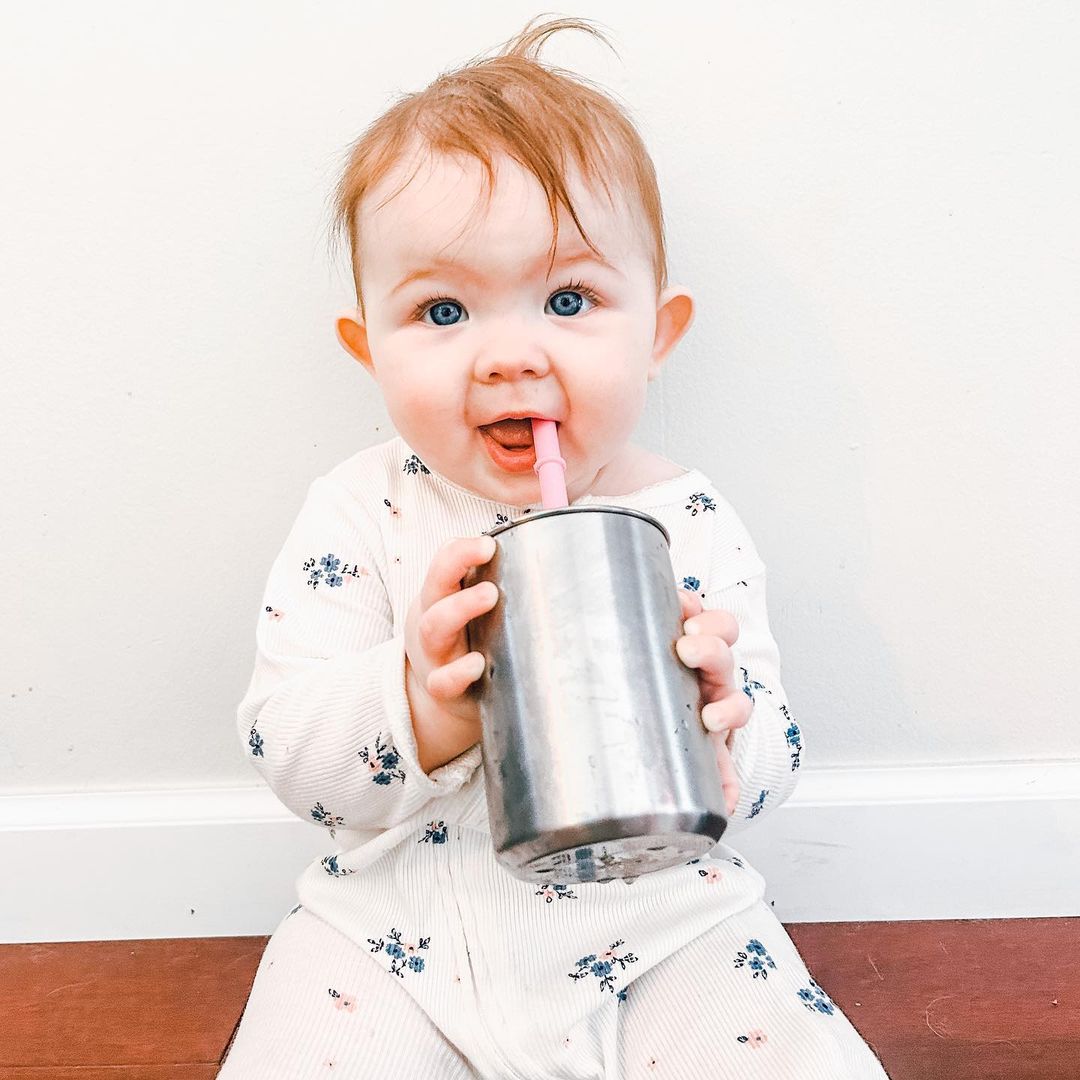 8 oz Medium Sippy Cup + Straw | Stainless Steel