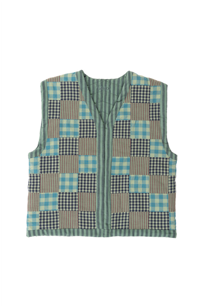 Reversible Kids Vest - Mint Patchwork