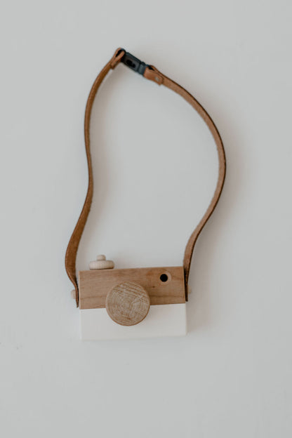 Wood & Leather camera/play camera/wooden play camera/toddler camera