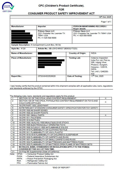 Stainless Steel Lunch Box, 5 Compartment, Leak Proof, 50 Oz