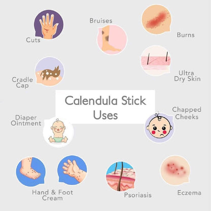Peppermint Calendula Skin Stick - Organic Lotion Moisture Stick - Travel Size