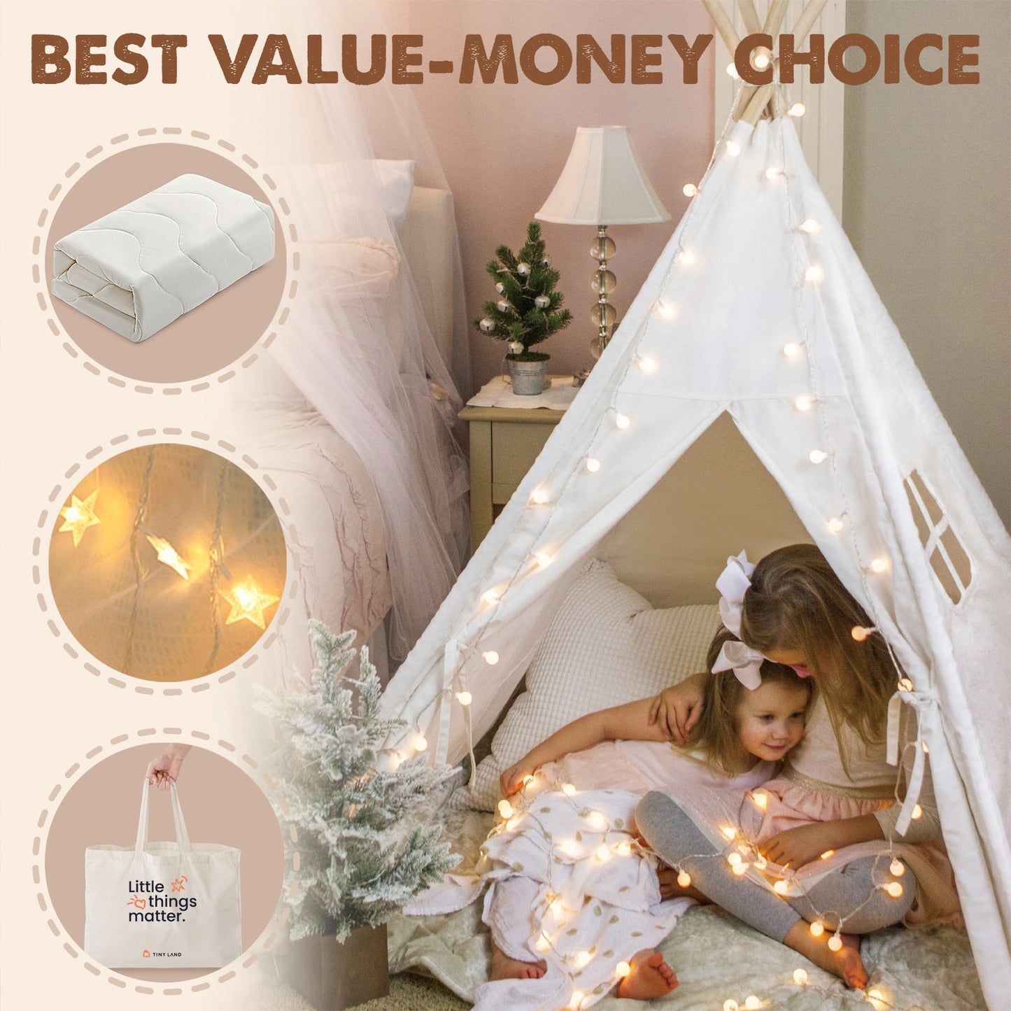 Tiny Land® Teepee for Kids with Mat