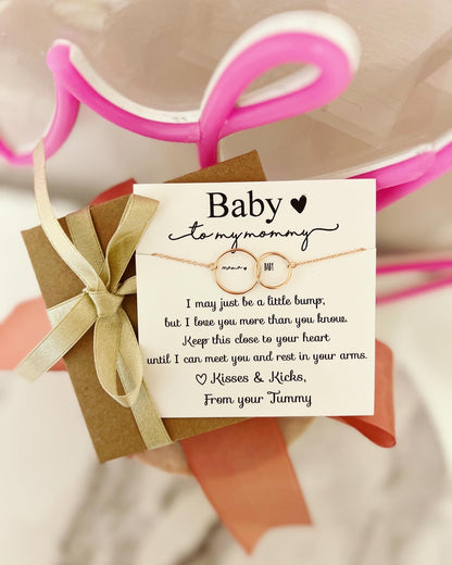TOP SELLER! Non-Tarnish! New mom baby and me infinity necklace, Congratulations baby gift, pregnancy gift, baby shower & gender reveal gift! NON-Tarnish! 552 FIVE STAR REVIEWS!