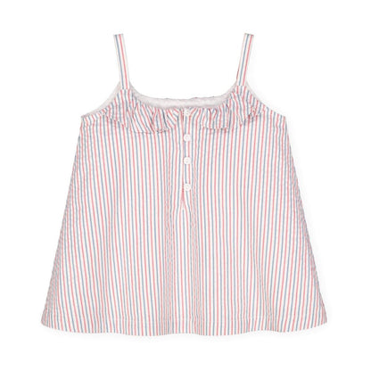 Baby Swing Tank Top - Red and Blue Seersucker