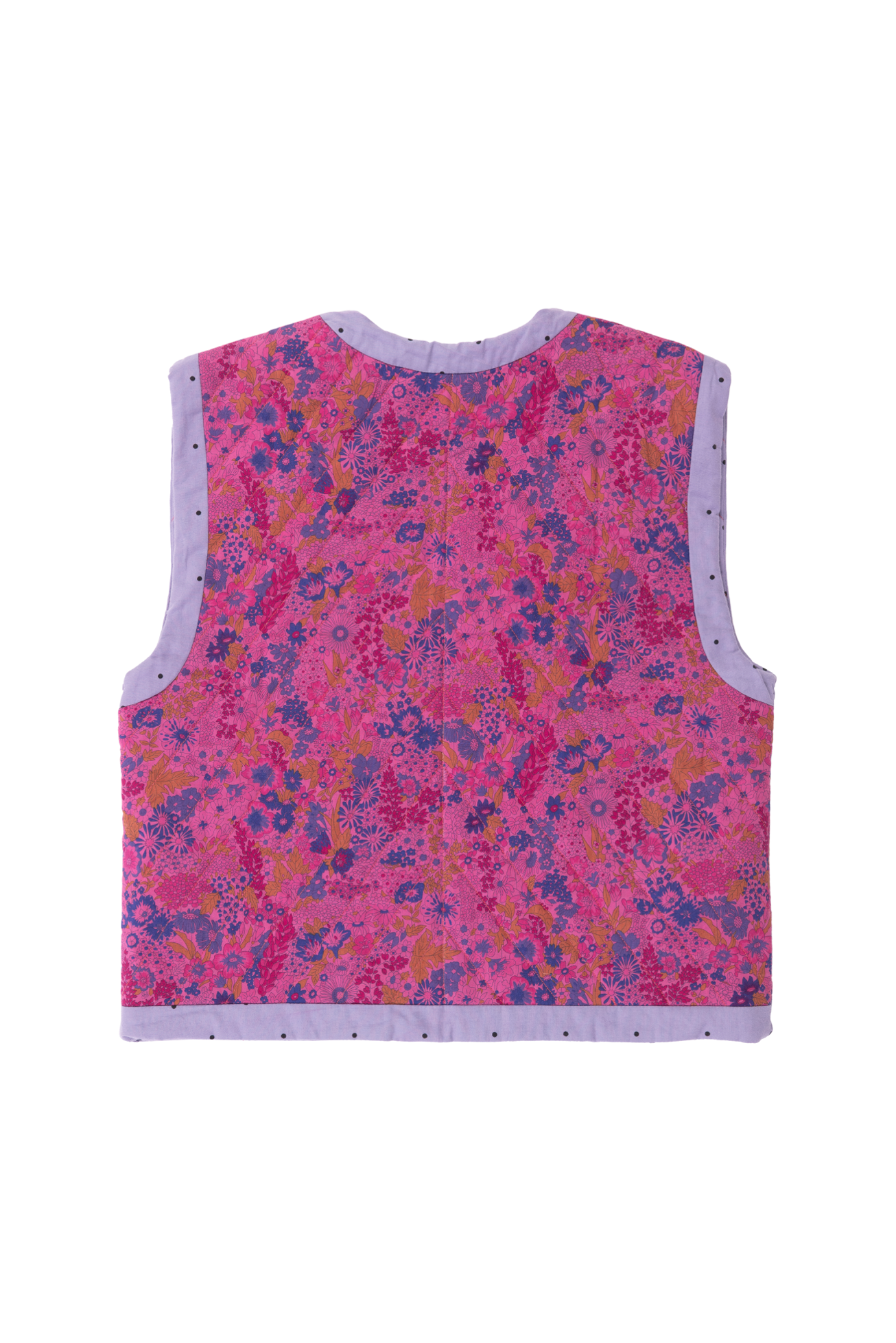 Reversible Quilted Kids Vest - Fuchsia Liberty Fabric