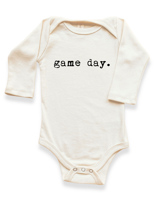 Baby Game Day Graphic Long Sleeve Organic Bodysuit