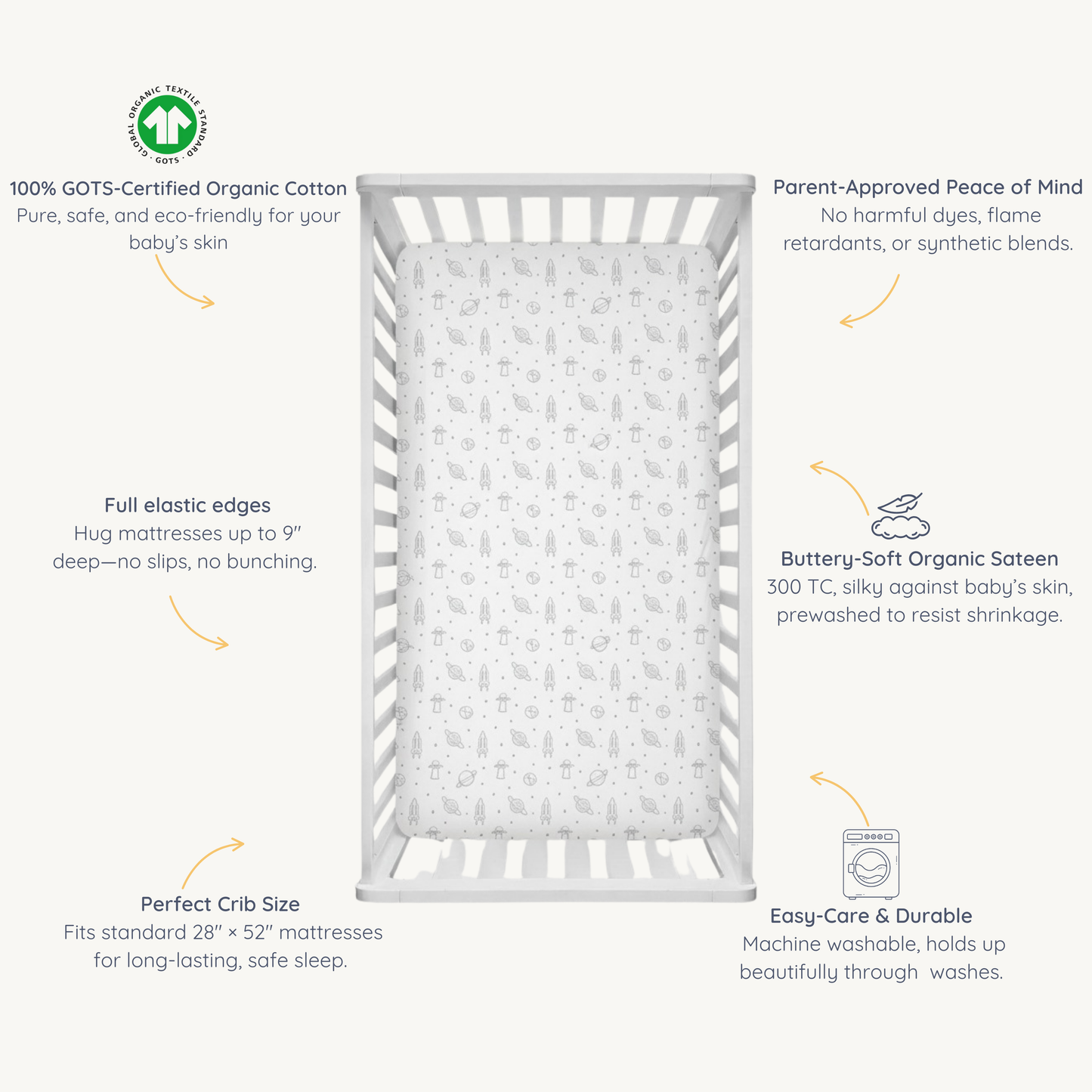 Organic Crib Sheet - Astro