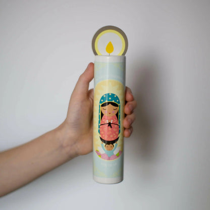 Our Lady of Guadalupe Wooden Prayer Candle
