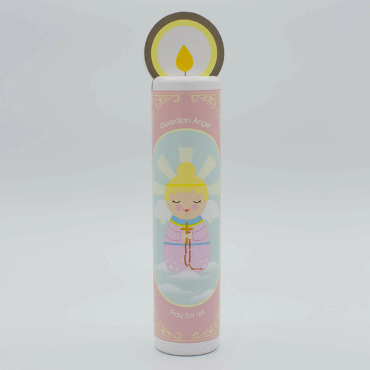 Guardian Angel Wooden Prayer Candle
