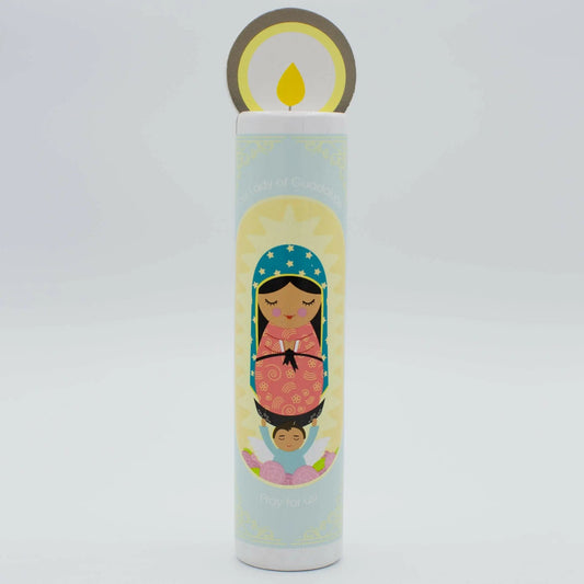 Our Lady of Guadalupe Wooden Prayer Candle