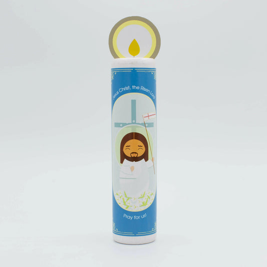Jesus Christ, the Risen Lord (Eternal Rest prayer for the deceased) Wooden Prayer Candle