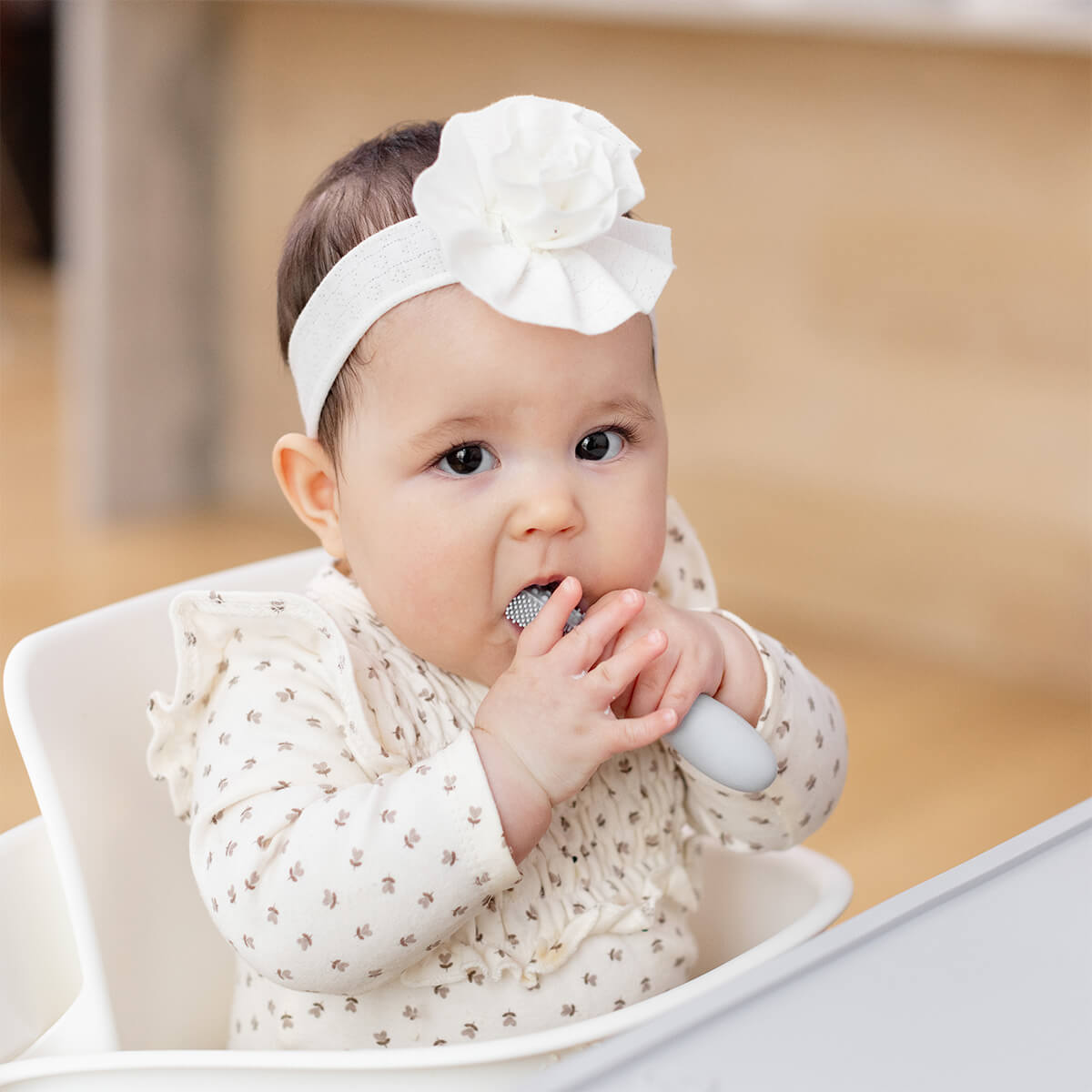 Baby-Led™ Toothbrush + Tongue Depressor in Pewter
