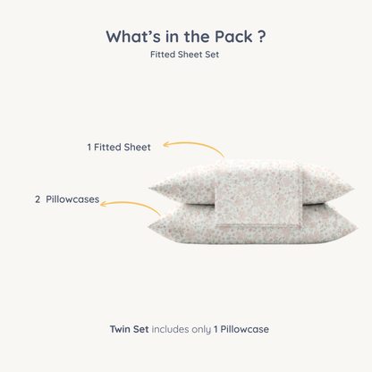Organic Kids Fitted Sheet - Blossom