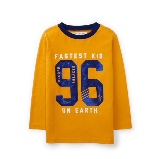 Baby Long Sleeve Graphic Tee - Gold