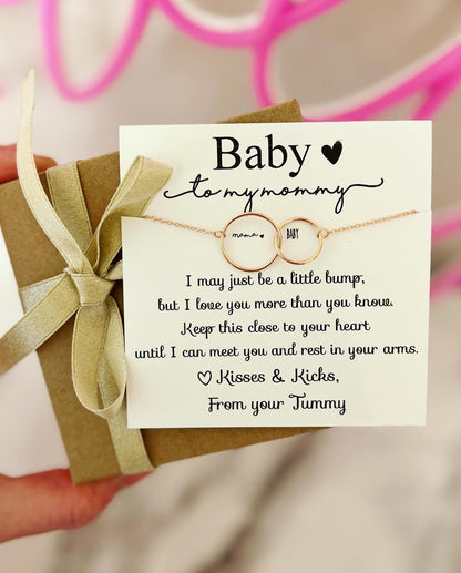 TOP SELLER! Non-Tarnish! New mom baby and me infinity necklace, Congratulations baby gift, pregnancy gift, baby shower & gender reveal gift! NON-Tarnish! 552 FIVE STAR REVIEWS!