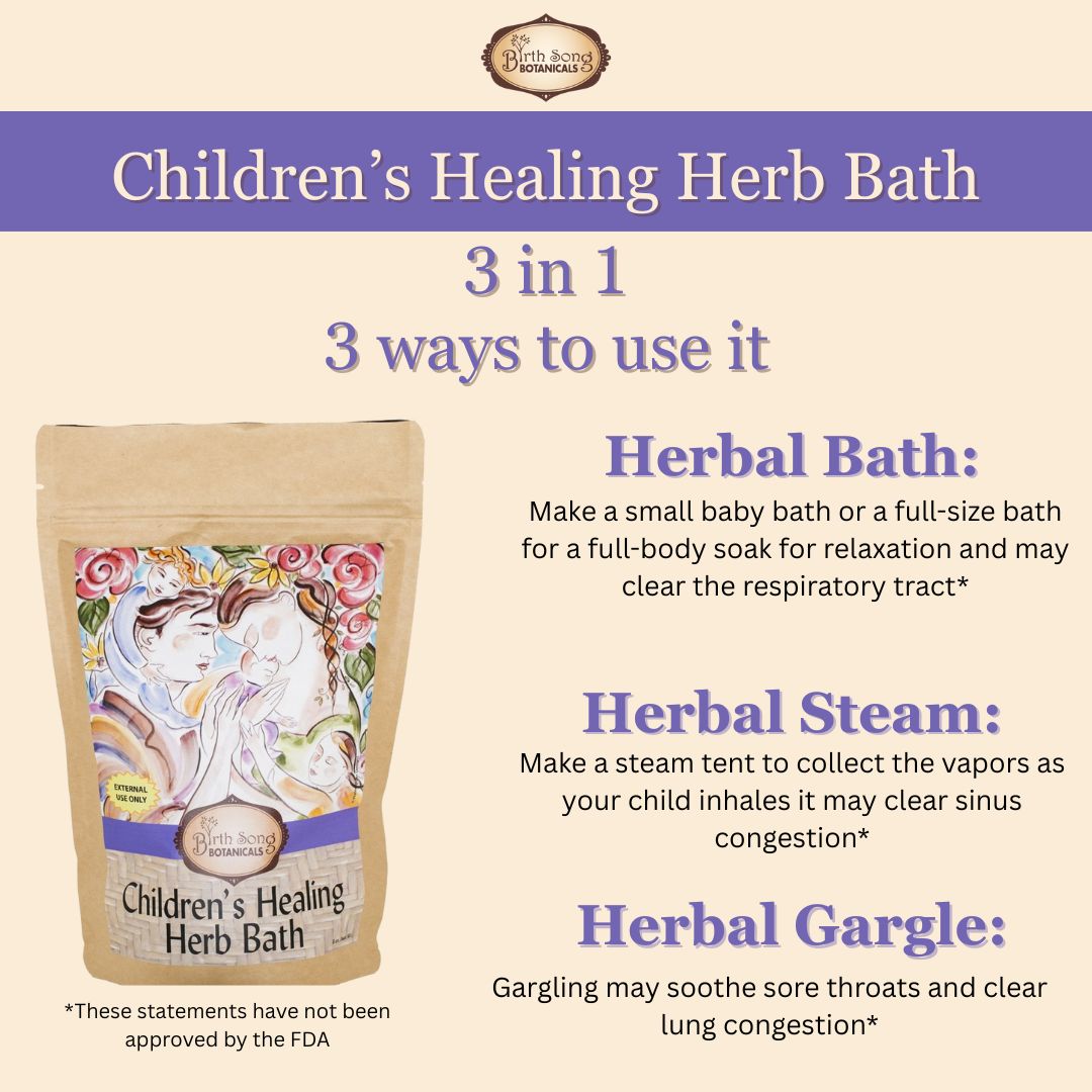 Children's Healing Herb Bath for Clear Lungs* 3 in 1- Bath, Steam, Gargle