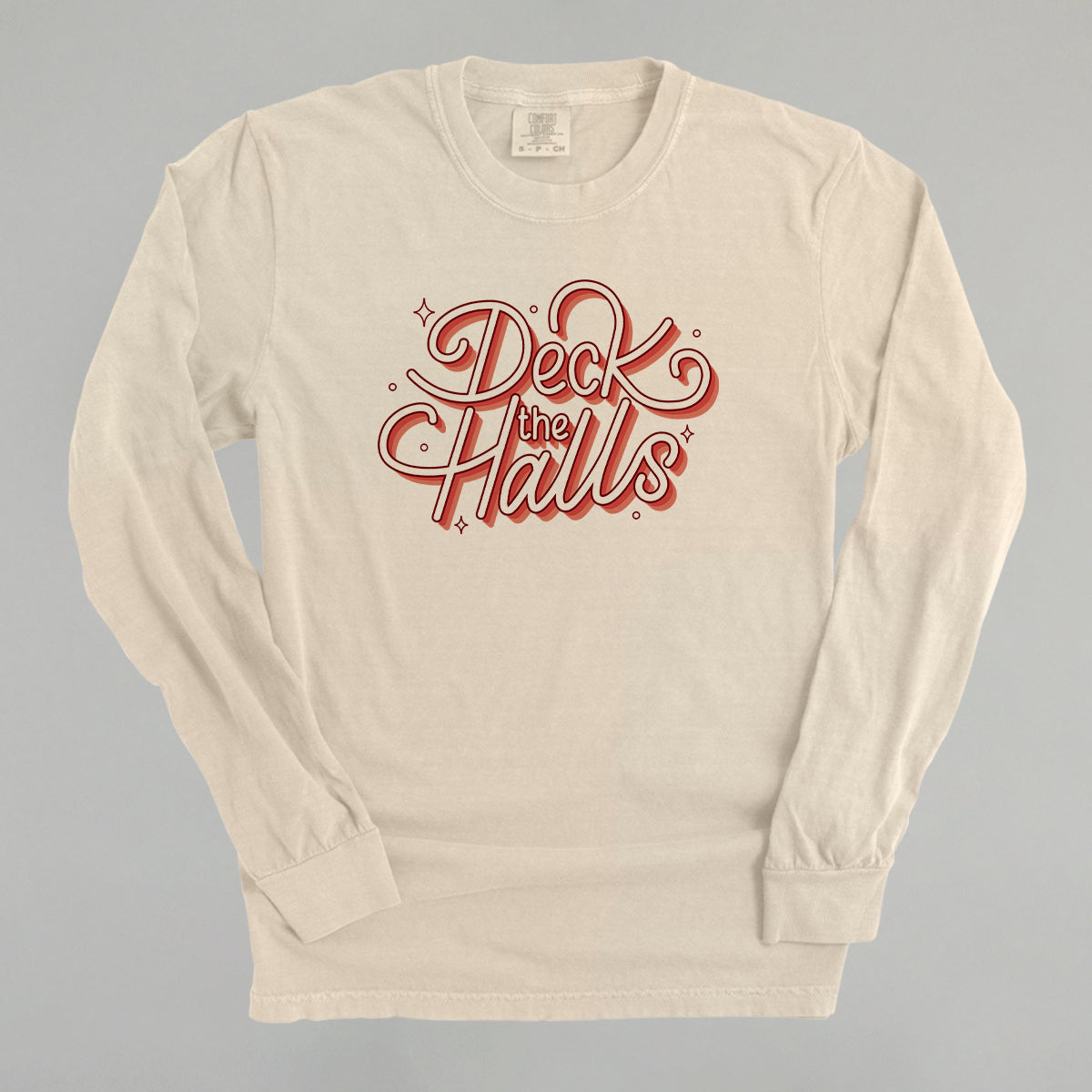 Deck The Halls Sparkle Script (Red)