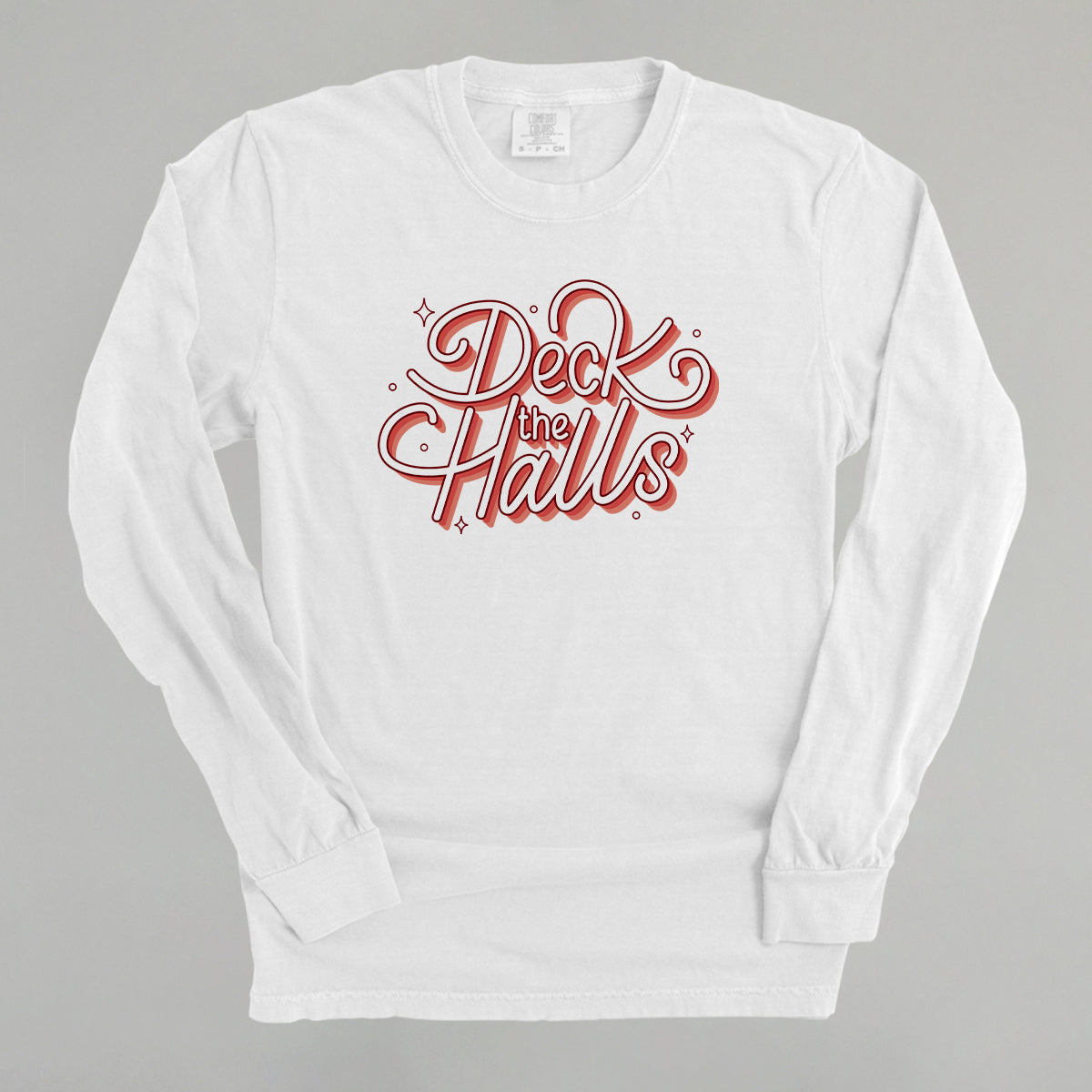 Deck The Halls Sparkle Script (Red)